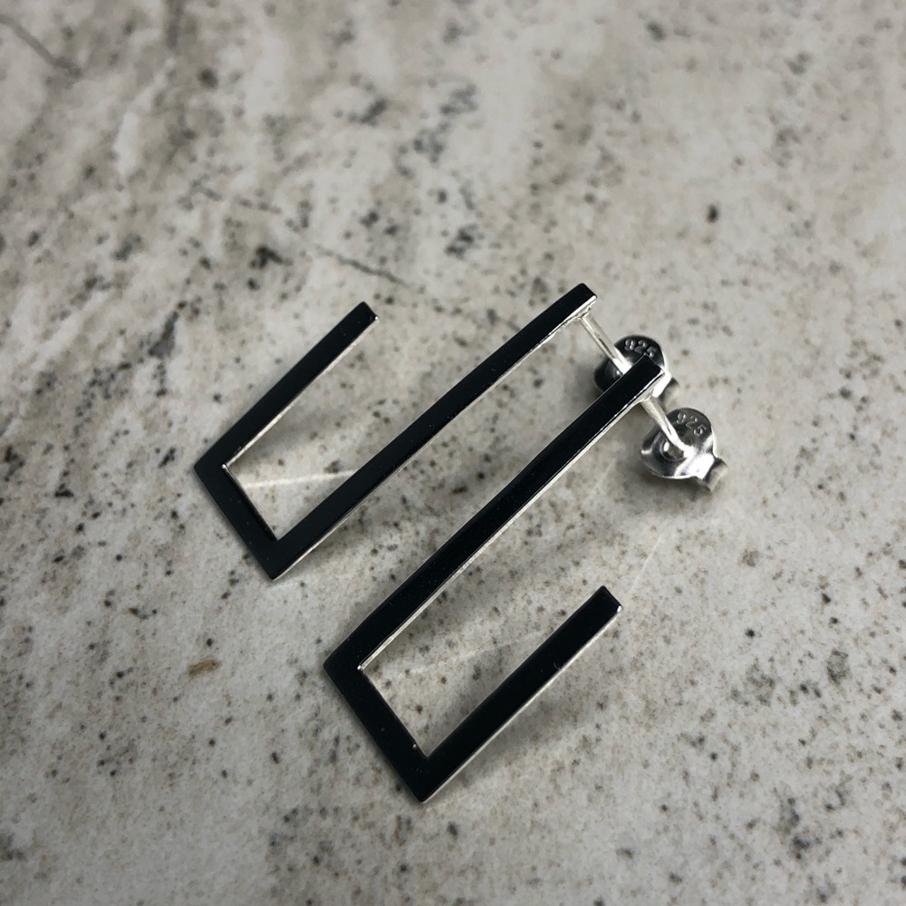 925 Sterling Silver Geometric Earrings